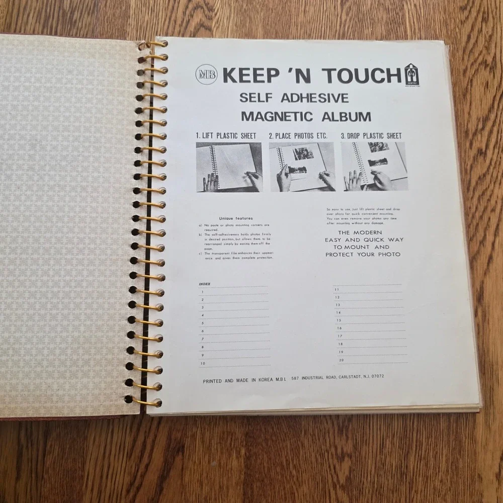 Vintage MBL Keep N Touch Brown Magnetic Self Adhesive Photo Album 20 Pages Korea